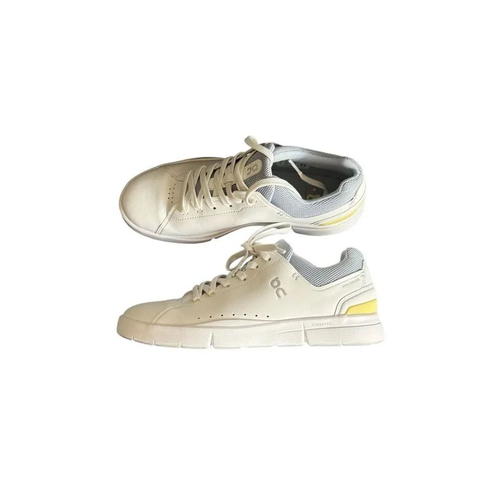 On Womens White The Roger Advantage Cloudtec Low Top Sneakers Size 10
